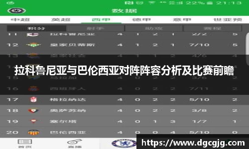 拉科鲁尼亚与巴伦西亚对阵阵容分析及比赛前瞻